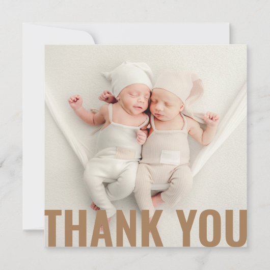 ベビーギフトモダンサンキューベ生まれたばかりのビーシャワー サンキューカード (正面)