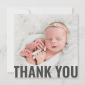 ベビーギフトモダンサンキューベ生まれたばかりのビーシャワー サンキューカード (正面)