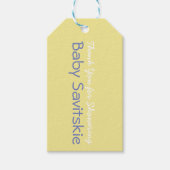 ベビーギフトラベル – 黄 ギフトタグ (正面)