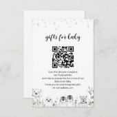 ベビーギフト登録冬の動物ベビーシャワー エンクロージャーカード (正面/裏面)