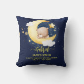 ベビーギフト眠っているteddyクマ誕生統計 クッション (正面)