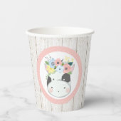 ベビークウフローラクラウンパステルピンクファームバーンパーティー 紙コップ (正面)