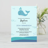 ベビークジラアンダーザシーバプテスマ招待状 招待状 (スタンド正面)