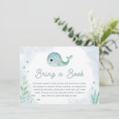 ベビークジラ – 赤ちゃんシャワー用のブックカードを持って行く エンクロージャーカード (スタンド正面)