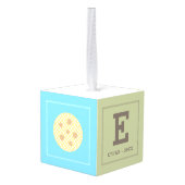 ベビークッキーモンスター |写真&名前 キューブオーナメント (裏面アングル)