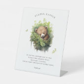 ベビークマおむつラッフルサイン赤ちゃんシャワー 台座サイン (正面)