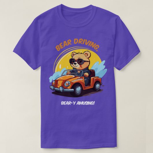 ベビークマが車を運転する Tシャツ (デザイン正面)