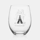 ベビークマの部族書パーソナライズされた ステムなしワイングラス (裏面)