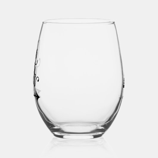 ベビークマの部族書パーソナライズされた ステムなしワイングラス (左)