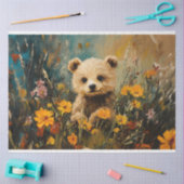 ベビークマの野草園絵を描の切り離 薄葉紙 (クラフト)