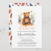 ベビークマウッドランド動物のベビーシャワー 招待状 (正面/裏面)