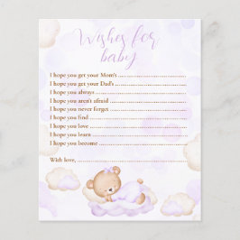 ベビークマ紫の赤ちゃんシャワーゲームの願い