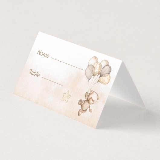 ベビークマ赤ちゃんシャワーテーブルカード (正面)