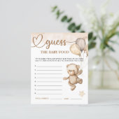 ベビークマ赤ちゃんシャワー推測ベビーフードカード (スタンド正面)
