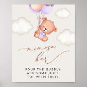 ベビークマ，かわいいクマ，紫色の風船，桃佐バー ポスター (正面)