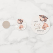 ベビークマ、茶色のバルーン、最初の誕生日 コンフェッティ (正面)