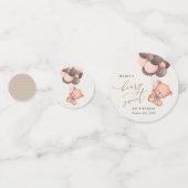 ベビークマ、茶色のバルーン、最初の誕生日 コンフェッティ (裏面)