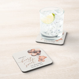 ベビークマ、茶色のバルーン、最初の誕生日 コースター