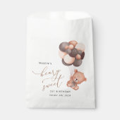 ベビークマ、茶色のバルーン、最初の誕生日 フェイバーバッグ (正面)