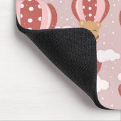 ベビークマinピンク熱気球マウスパッド マウスパッド (コーナー)