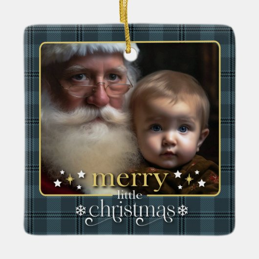 ベビークラシックの初めてのクリスマス写真 セラミックオーナメント (正面)