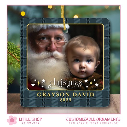 ベビークラシックの初めてのクリスマス写真 セラミックオーナメント