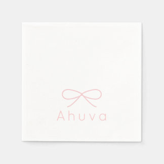 ベビークラシックピンクのボウカクテルナプキン スタンダードカクテルナプキン