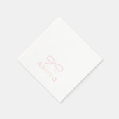 ベビークラシックピンクのボウカクテルナプキン スタンダードカクテルナプキン (角)