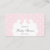 ベビークラシックピンクボウ赤ちゃんシャワーおむつラッフル エンクロージャーカード (裏面)