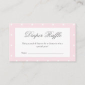 ベビークラシックピンクボウ赤ちゃんシャワーおむつラッフル エンクロージャーカード (正面)
