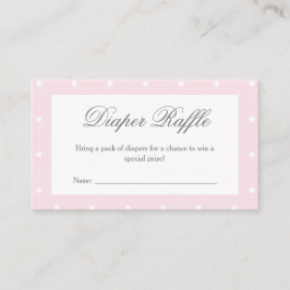 ベビークラシックピンクボウ赤ちゃんシャワーおむつラッフル エンクロージャーカード