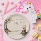 ベビークラシックベアーフォレスト |赤ちゃんシャワー ペーパープレート (パーティー)