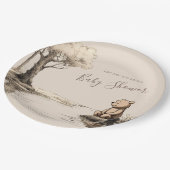 ベビークラシックベアーフォレスト |赤ちゃんシャワー ペーパープレート (アングル)