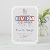 ベビークラシックヴィンテージ幼児用ベビーシャワー 招待状 (スタンド正面)