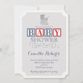 ベビークラシックヴィンテージ幼児用ベビーシャワー 招待状 (正面)