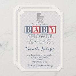 ベビークラシックヴィンテージ幼児用ベビーシャワー 招待状