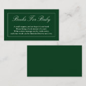 ベビークラシック向けミニマリスト緑の本 エンクロージャーカード (正面/裏面)