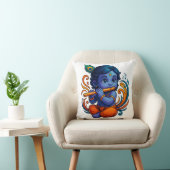 ベビークリシュナとフルート – ピースビベス | 3D鮮やか クッション (椅子)