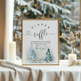ベビークリスマスのおむつラッフルの外は寒い ポスター