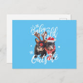 ベビークリスマスの外は寒いフランスの犬 ポストカード (正面/裏面)