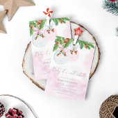 ベビークリスマスの女の子の赤ちゃんシャワー外は寒い 招待状