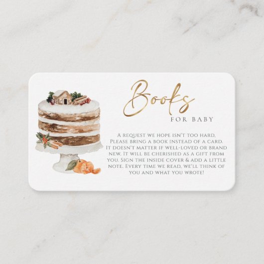 ベビークリスマスの本の外は冷たいベビー エンクロージャーカード (正面)