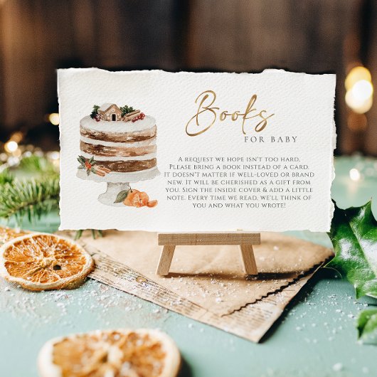 ベビークリスマスの本の外は冷たいベビー エンクロージャーカード