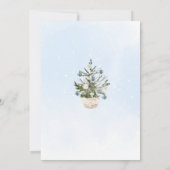 ベビークリスマスの男の子のシャワー外は寒い 招待状 (裏面)