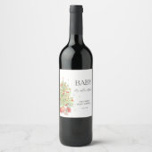 ベビークリスマスの赤ちゃんシャワーの外が冷たい ワインラベル (正面)