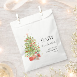 ベビークリスマスの赤ちゃんシャワー外は寒い フェイバーバッグ