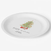 ベビークリスマスの赤ちゃんシャワー外は寒い ペーパープレート (アングル)