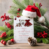 ベビークリスマスの赤ちゃんシャワー外は寒い 招待状