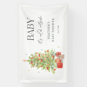 ベビークリスマスの赤ちゃんシャワー外は寒い 横断幕 (縦)