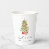 ベビークリスマスの赤ちゃんシャワー外は寒い 紙コップ (裏面)